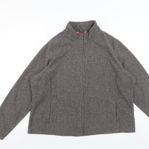 Marks and Spencer Women's Grey Fleece Full Zip Jacket Size 22