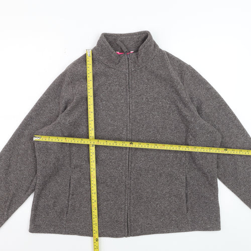 Marks and Spencer Women's Grey Fleece Full Zip Jacket Size 22