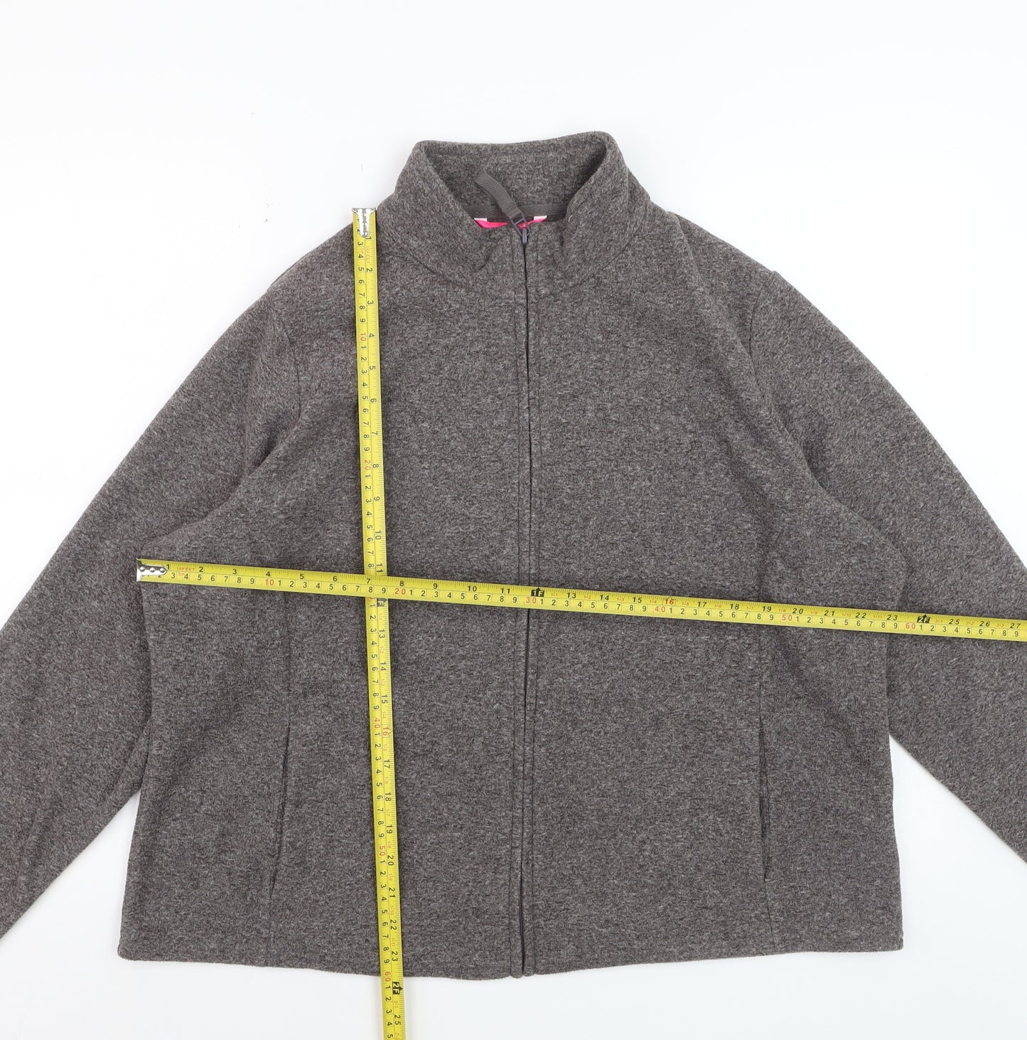 Marks and Spencer Women's Grey Fleece Full Zip Jacket Size 22