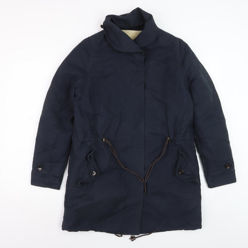 Sessùn Men's Blue XS Cotton Blend Parka Coat with Detachable Lining