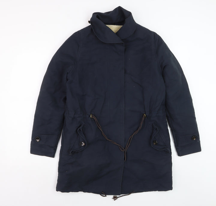 Sessùn Men's Blue XS Cotton Blend Parka Coat with Detachable Lining