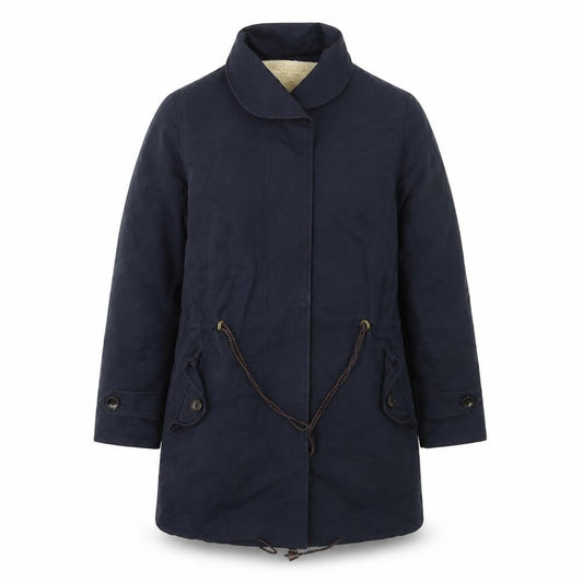 Sessùn Men's Blue XS Cotton Blend Parka Coat with Detachable Lining