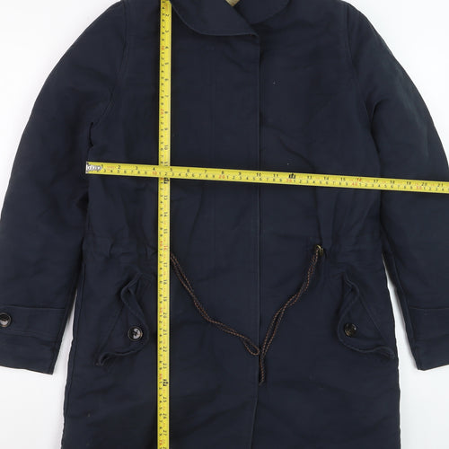 Sessùn Men's Blue XS Cotton Blend Parka Coat with Detachable Lining