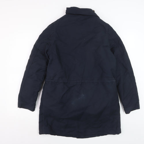 Sessùn Men's Blue XS Cotton Blend Parka Coat with Detachable Lining
