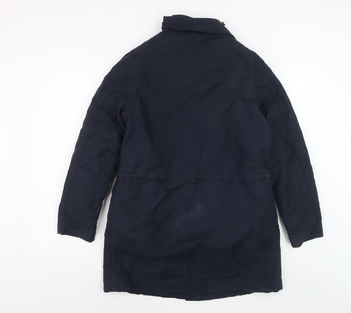 Sessùn Men's Blue XS Cotton Blend Parka Coat with Detachable Lining