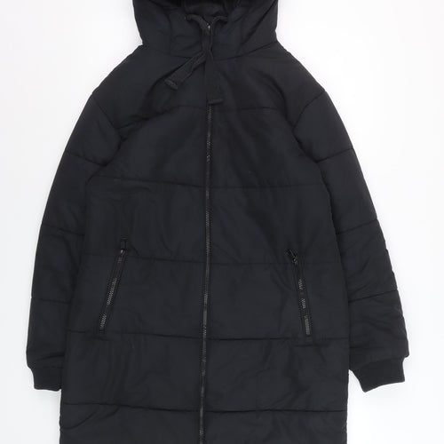 Marks and Spencer Women’s Black Long Hooded Puffer Coat Size 8