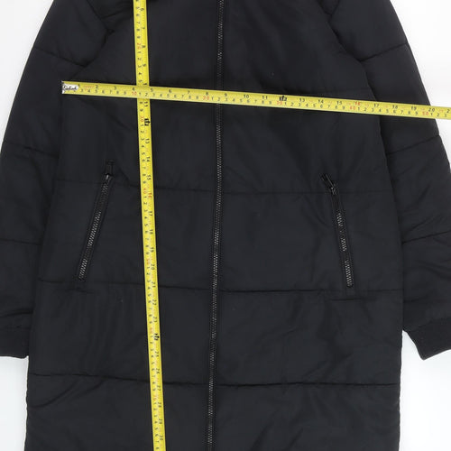 Marks and Spencer Women’s Black Long Hooded Puffer Coat Size 8