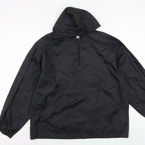 Augusta Sportswear Men's Black L Hooded 1/4 Zip Windbreaker Jacket