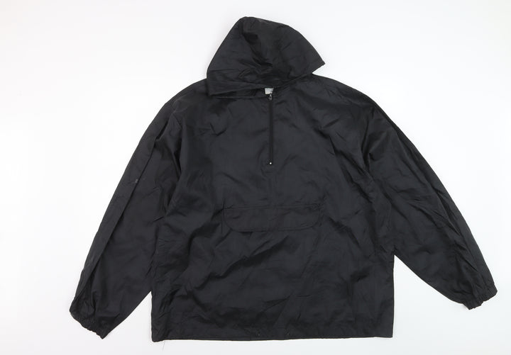 Augusta Sportswear Men's Black L Hooded 1/4 Zip Windbreaker Jacket