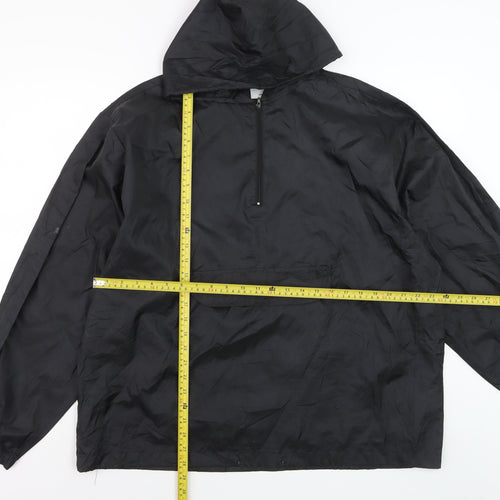 Augusta Sportswear Men's Black L Hooded 1/4 Zip Windbreaker Jacket