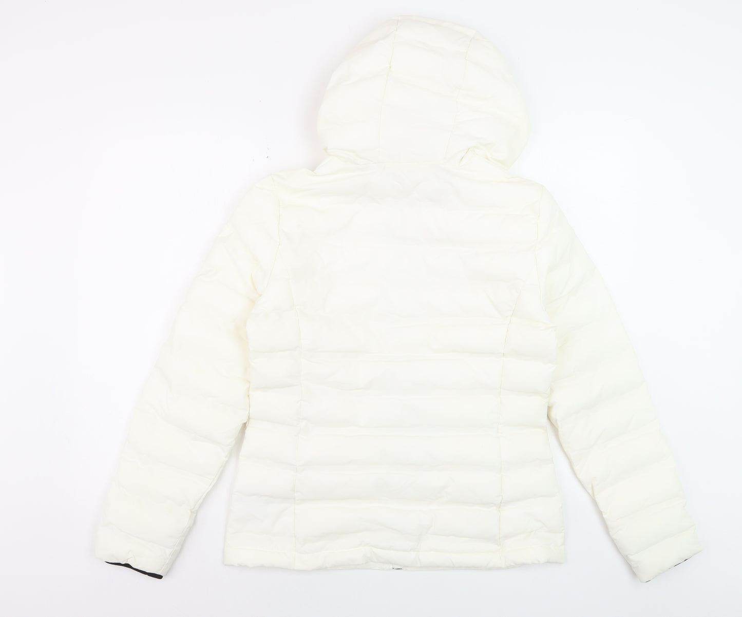 Marks and Spencer Women's White Puffer Jacket Size 10 Hooded Winter Coat