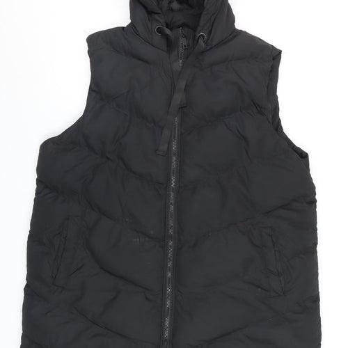 Fluid Women's Black Puffer Hooded Waistcoat Size 20