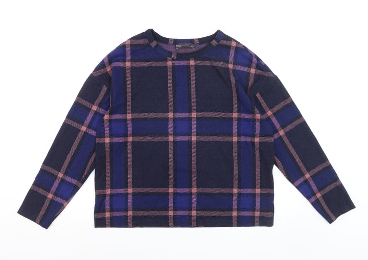 Marks and Spencer Women’s Multicoloured Check Long Sleeve T-Shirt Size 12