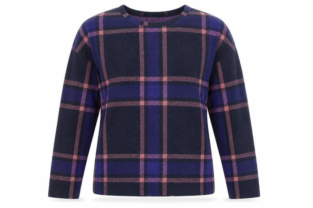 Marks and Spencer Women’s Multicoloured Check Long Sleeve T-Shirt Size 12