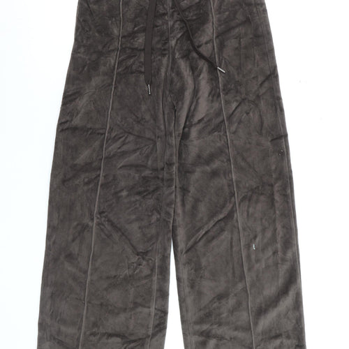 H&M Divided Womens Brown Velour Wide Leg Sweatpants XS