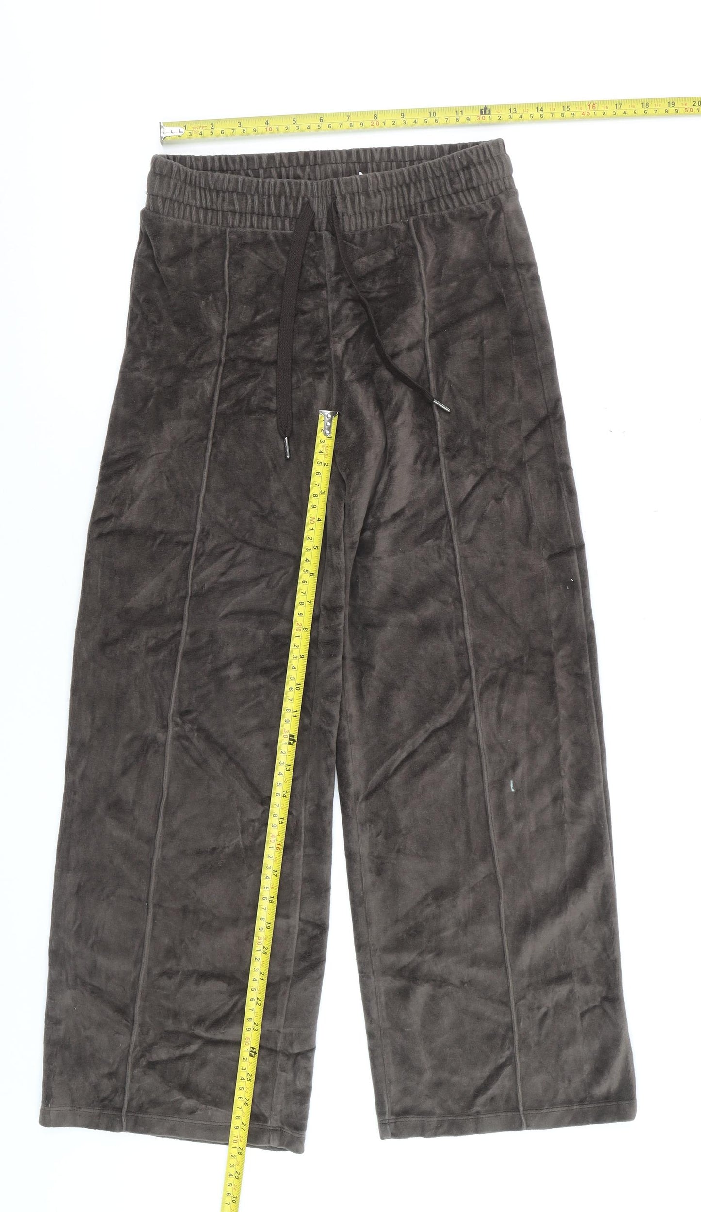 H&M Divided Womens Brown Velour Wide Leg Sweatpants XS