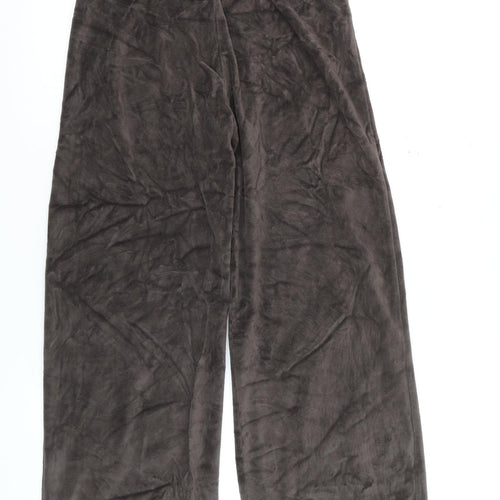 H&M Divided Womens Brown Velour Wide Leg Sweatpants XS