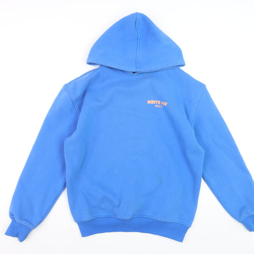 White Fox Women's Blue XS/S Pullover Hoodie with Logo Print
