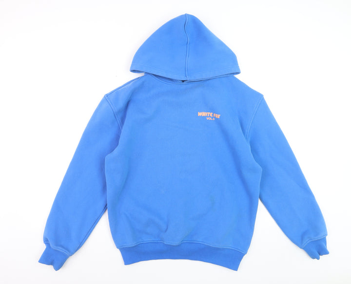 White Fox Women's Blue XS/S Pullover Hoodie with Logo Print