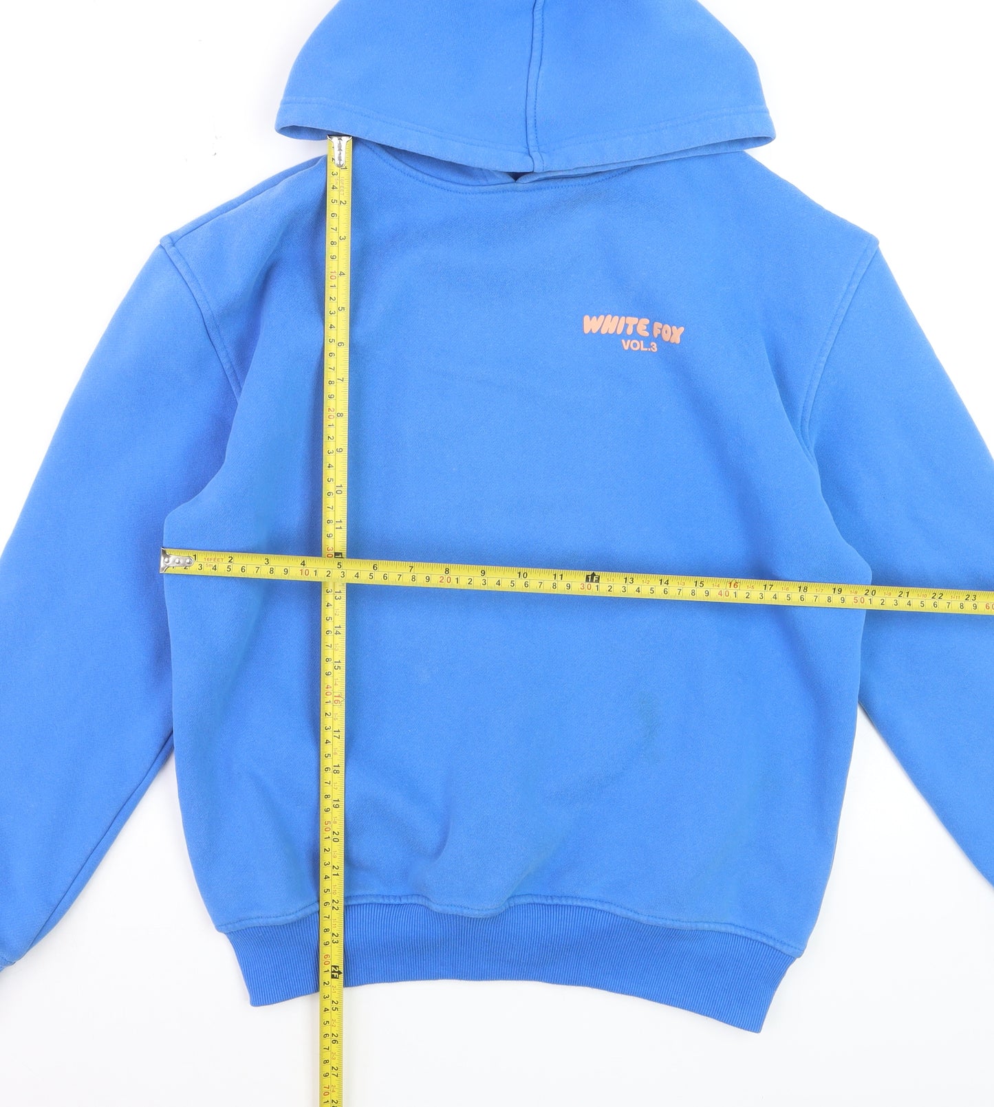 White Fox Women's Blue XS/S Pullover Hoodie with Logo Print