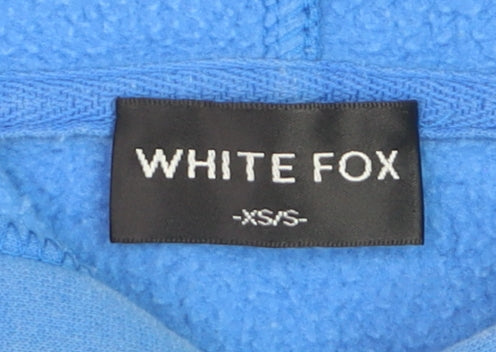 White Fox Women's Blue XS/S Pullover Hoodie with Logo Print