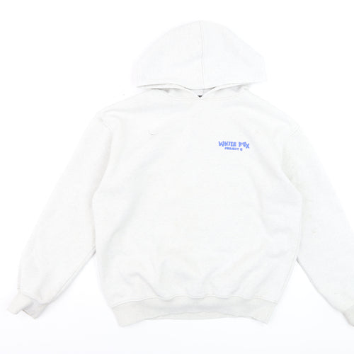White Fox Women’s Grey Hoodie Small Pullover Graphic Logo Sweatshirt
