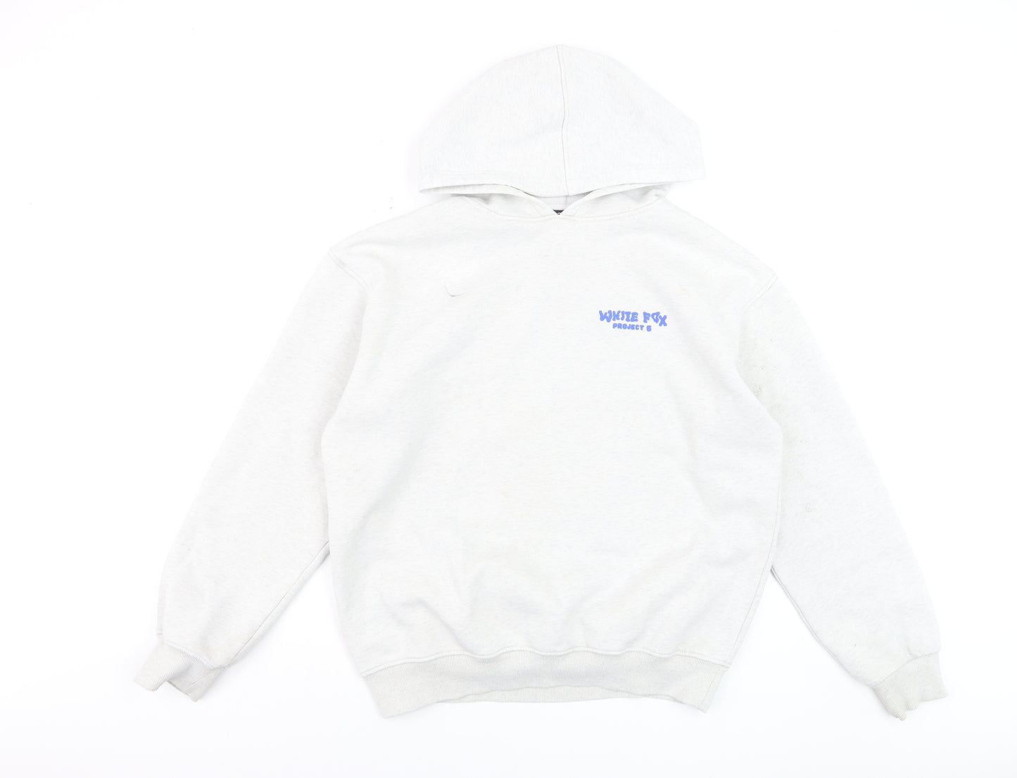 White Fox Women’s Grey Hoodie Small Pullover Graphic Logo Sweatshirt