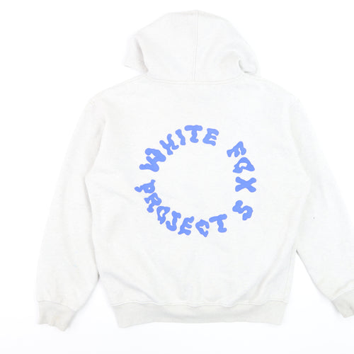 White Fox Women’s Grey Hoodie Small Pullover Graphic Logo Sweatshirt