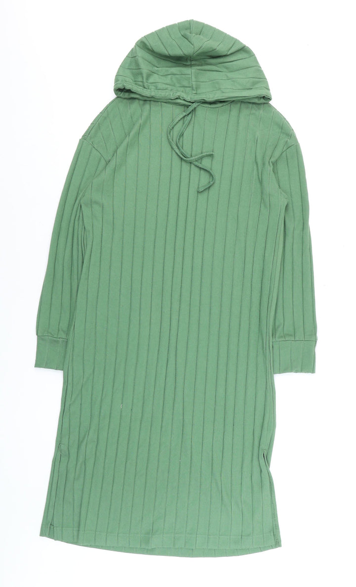 John Lewis Women’s Green Small Hooded Long Sleeve T-Shirt Dress