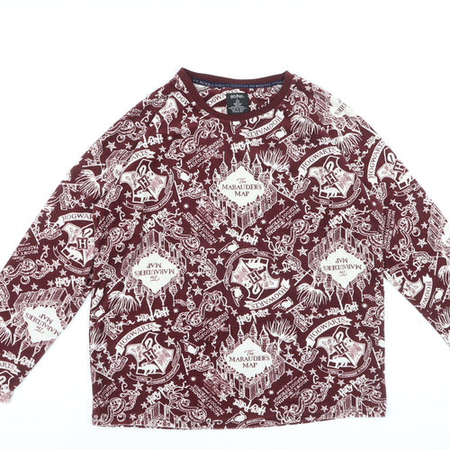 Harry Potter Womens Red Long Sleeve Pyjama Top Size 10-12 T-Shirt Style