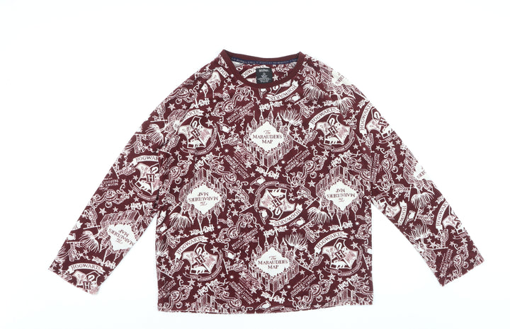 Harry Potter Womens Red Long Sleeve Pyjama Top Size 10-12 T-Shirt Style