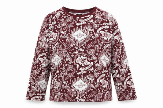 Harry Potter Womens Red Long Sleeve Pyjama Top Size 10-12 T-Shirt Style