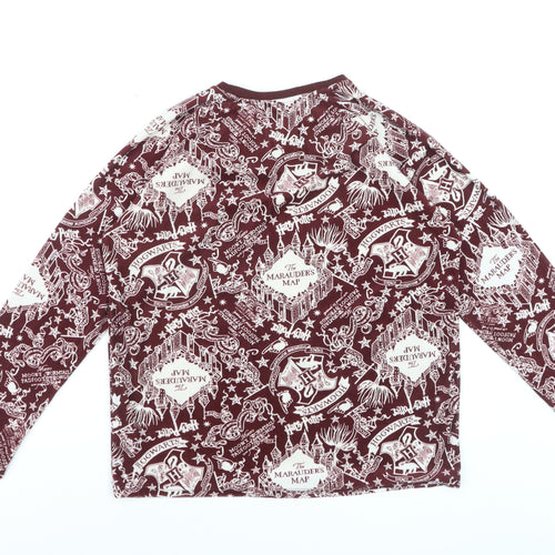 Harry Potter Womens Red Long Sleeve Pyjama Top Size 10-12 T-Shirt Style