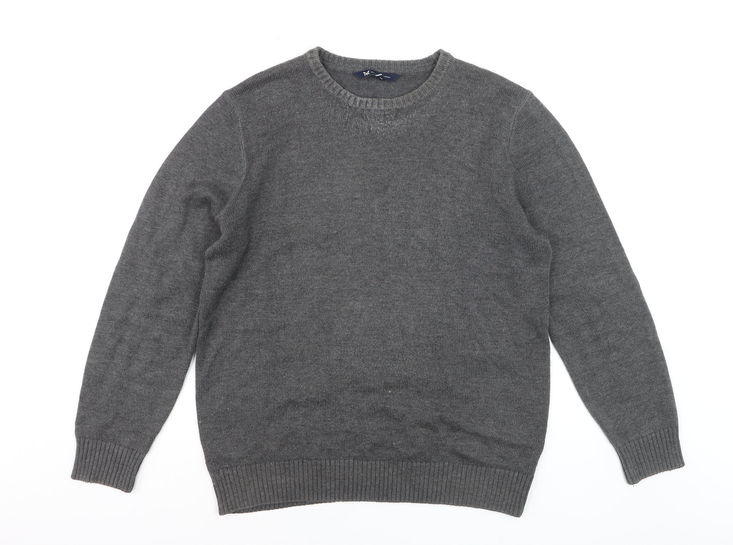 Crew Clothing Men’s Grey Cotton Blend Crew Neck Jumper Size L