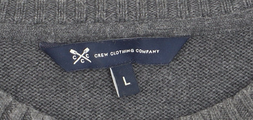 Crew Clothing Men’s Grey Cotton Blend Crew Neck Jumper Size L