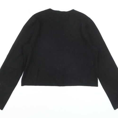 H&M Women's Black Button-Up Cardigan S Round Neck Knit Jumper