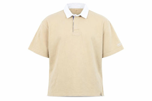 Cotton Traders Men's Beige Short Sleeve Polo Shirt Size L 100% Cotton