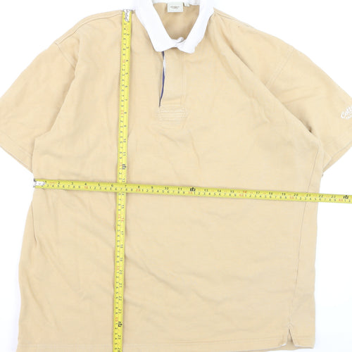 Cotton Traders Men's Beige Short Sleeve Polo Shirt Size L 100% Cotton