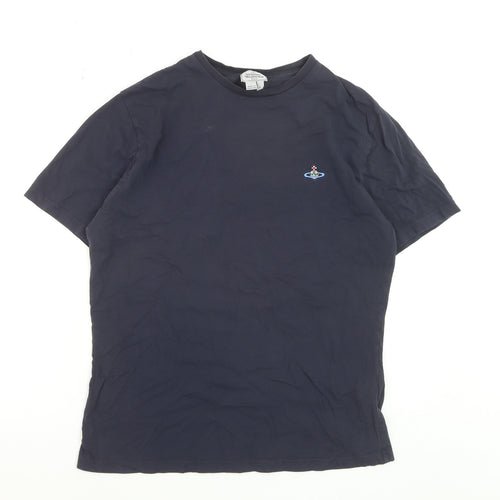 Vivienne Westwood Men's Blue Cotton Logo T-Shirt Size L