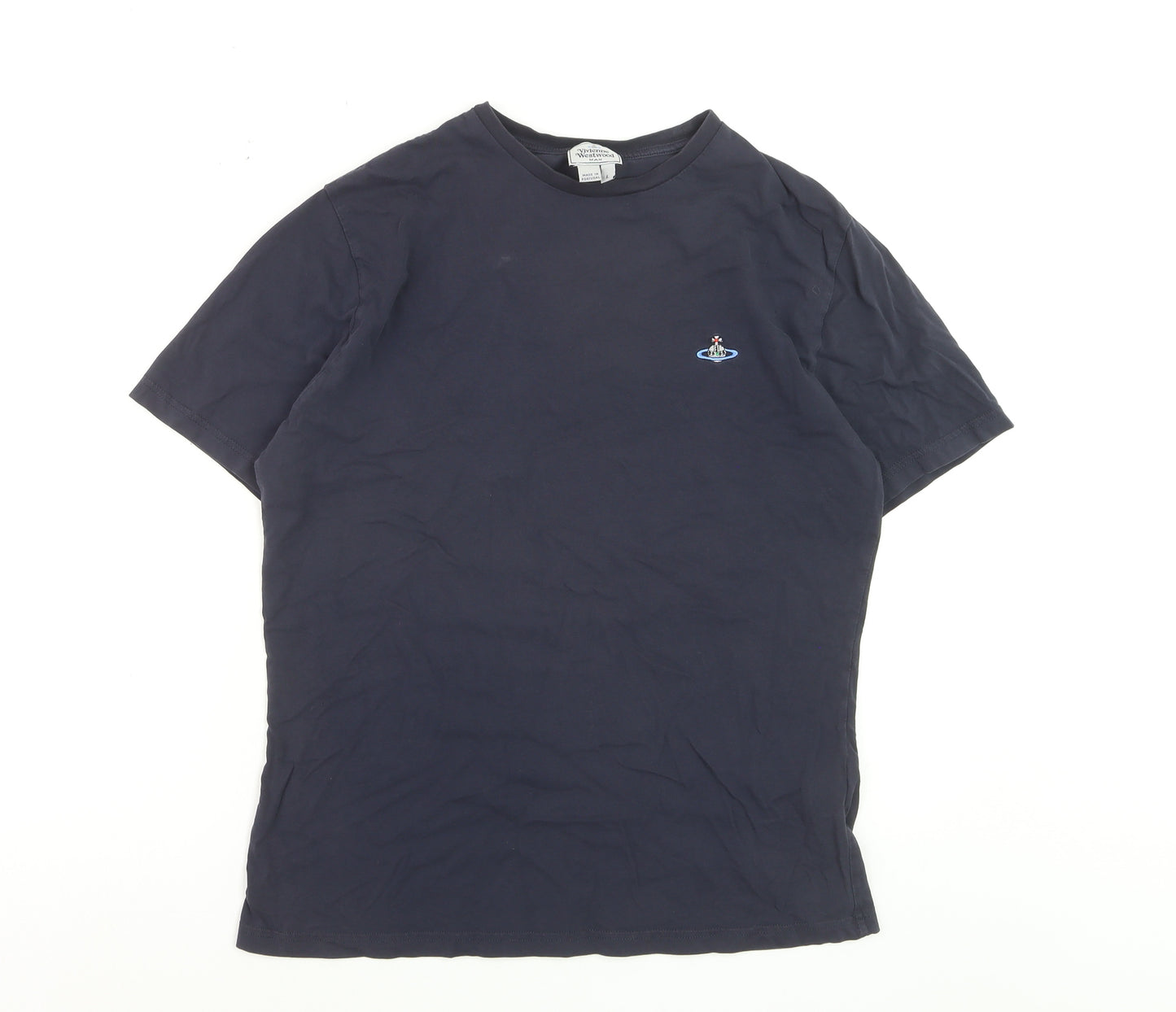 Vivienne Westwood Men's Blue Cotton Logo T-Shirt Size L