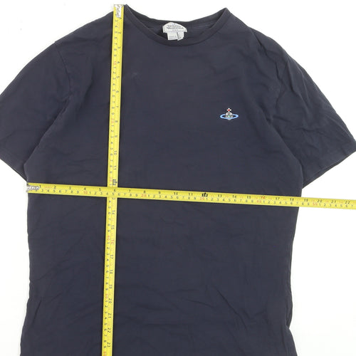 Vivienne Westwood Men's Blue Cotton Logo T-Shirt Size L