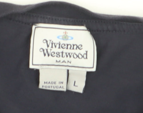 Vivienne Westwood Men's Blue Cotton Logo T-Shirt Size L