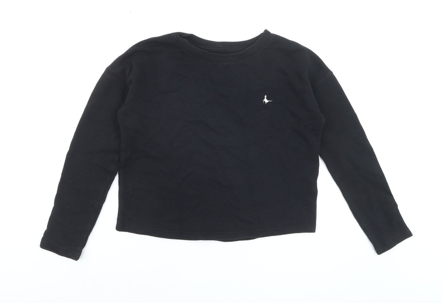 Jack Wills Womens Black Pullover Sweatshirt UK 6 Long Sleeve Crew Neck