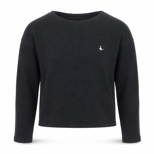 Jack Wills Womens Black Pullover Sweatshirt UK 6 Long Sleeve Crew Neck