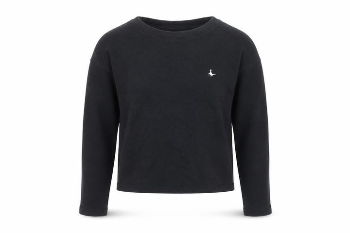 Jack Wills Womens Black Pullover Sweatshirt UK 6 Long Sleeve Crew Neck