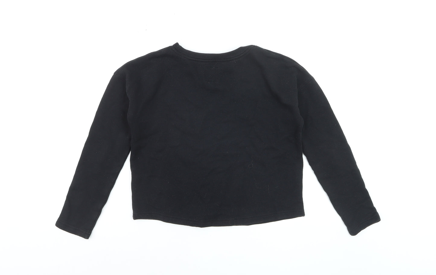 Jack Wills Womens Black Pullover Sweatshirt UK 6 Long Sleeve Crew Neck