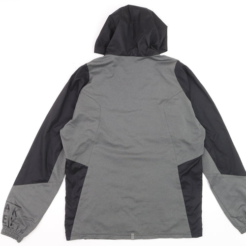 Oakley Mens Grey Windbreaker Jacket Medium Hooded Zip Polyester