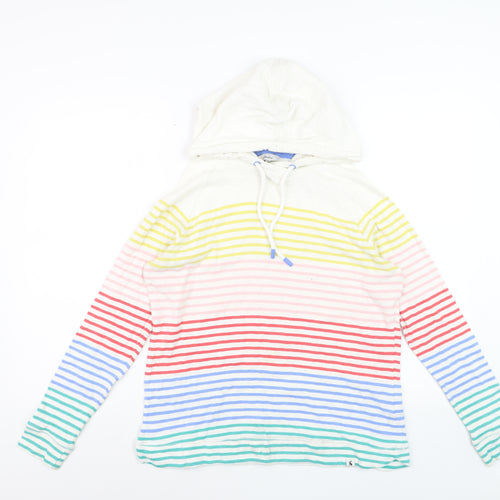 Joules Women Multicoloured Stripe Pullover Hoodie Size 18 Cotton