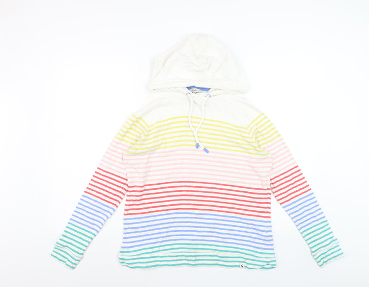 Joules Women Multicoloured Stripe Pullover Hoodie Size 18 Cotton