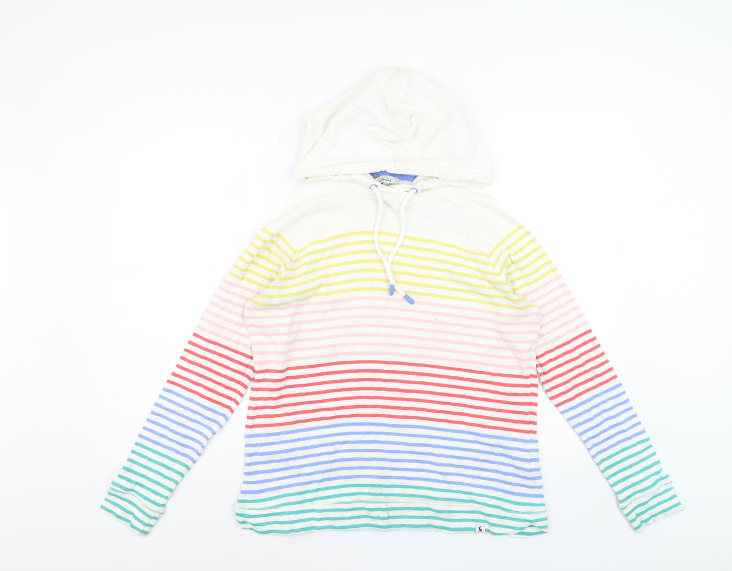 Joules Women Multicoloured Stripe Pullover Hoodie Size 18 Cotton